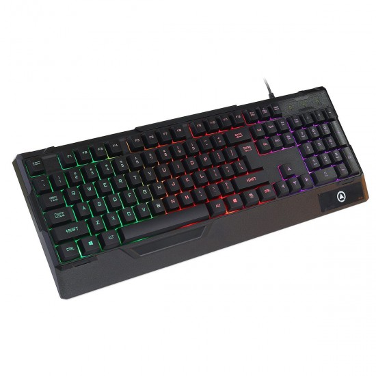 104 Key Wired Mechanical Gaming Keyboard with Hand Rest RGB Backlight Frosted Keycap Waterproof USB Keyboard