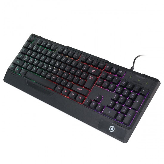 104 Key Wired Mechanical Gaming Keyboard with Hand Rest RGB Backlight Frosted Keycap Waterproof USB Keyboard