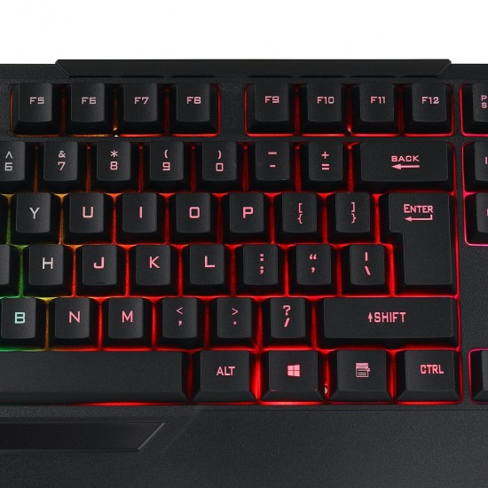 104 Key Wired Mechanical Gaming Keyboard with Hand Rest RGB Backlight Frosted Keycap Waterproof USB Keyboard