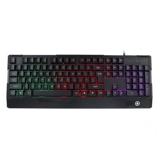 104 Key Wired Mechanical Gaming Keyboard with Hand Rest RGB Backlight Frosted Keycap Waterproof USB Keyboard