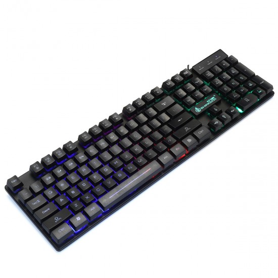 104 Keys Wired Mechanical Keyboard & Mouse Set RGB Backlight Gaming Keyboard 1000DPI Ergonomic Mouse