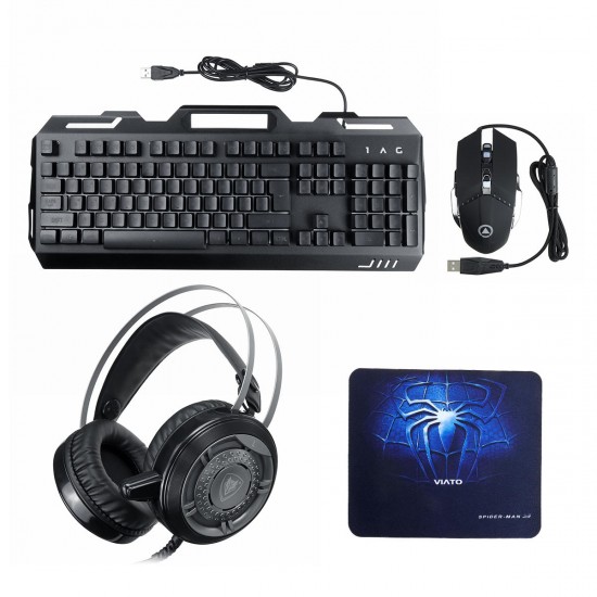 3-In-1 USB Wired 3200DPI Mouse Colorful Headset Rainbow Backlight Mechanical Keyboard Set with Mouse Pad for Desktop Computer Notebook 3-In-1 USB Wired 3200DPI Mouse Colorful Headset Rainbow Backlight Mechanical Keyboard Set with Mouse Pad for Desktop Computer Notebook