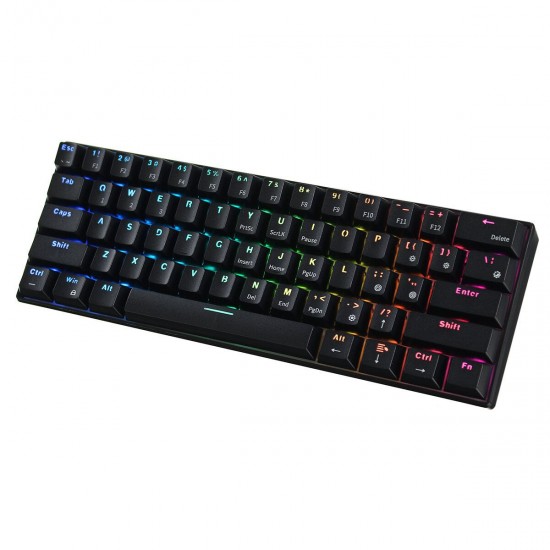 61 Keys Mechanical Gaming Keyboard Wired/Wireless Dual-Mode bluetooth Type-C Gaming Keyboard with RGB Backlit 61 Keys Mechanical Gaming Keyboard Wired/Wireless Dual-Mode bluetooth Type-C Gaming Keyboard with RGB Backlit