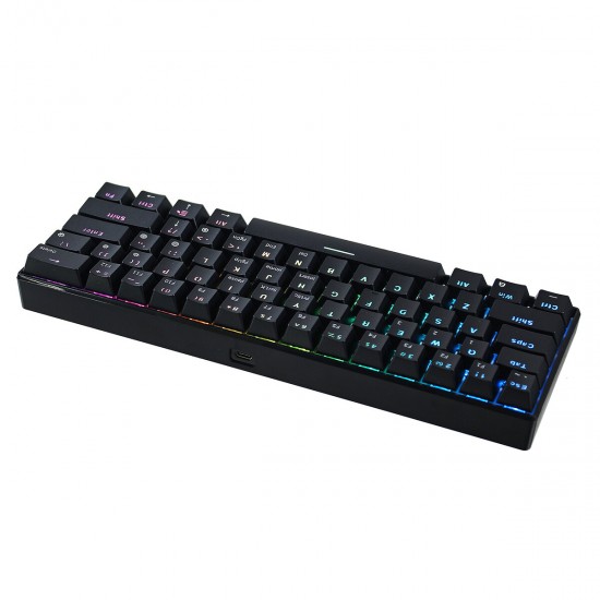 61 Keys Mechanical Gaming Keyboard Wired/Wireless Dual-Mode bluetooth Type-C Gaming Keyboard with RGB Backlit 61 Keys Mechanical Gaming Keyboard Wired/Wireless Dual-Mode bluetooth Type-C Gaming Keyboard with RGB Backlit