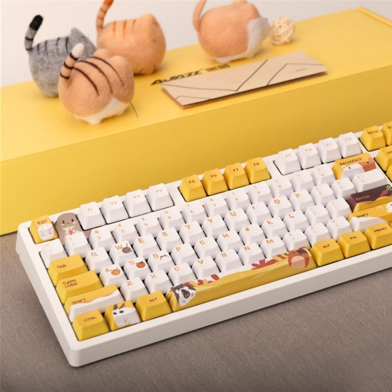 104 Keys Wired Mechanical Keyboard Cute Animals Pattern Switch OEM Profile PBT Keycaps Office Gaming Keyboard 104 Keys Wired Mechanical Keyboard Cute Animals Pattern Switch OEM Profile PBT Keycaps Office Gaming Keyboard