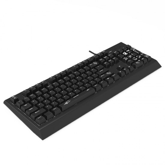 DKM170 104 Keys USB Mechanical Gaming Keyboard - Black Blue Switch