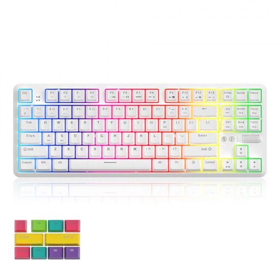 K870T 87 Keys Mechanical Keyboard RGB Wireless bluetooth + Type-C Wired Dual Mode Mechanical Switch Gaming Keyboard