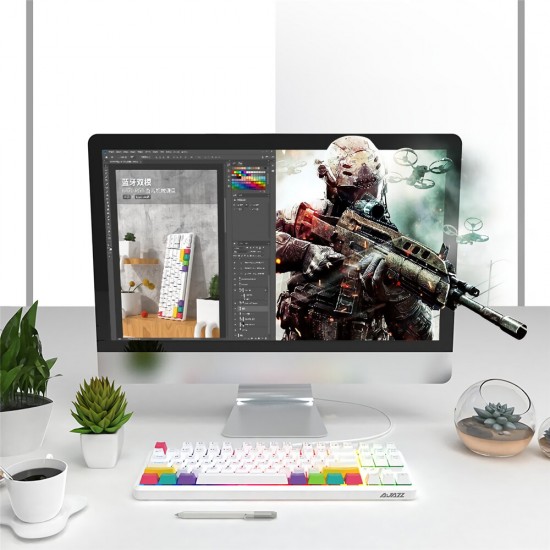 K870T 87 Keys Mechanical Keyboard RGB Wireless bluetooth + Type-C Wired Dual Mode Mechanical Switch Gaming Keyboard K870T 87 Keys Mechanical Keyboard RGB Wireless bluetooth + Type-C Wired Dual Mode Mechanical Switch Gaming Keyboard