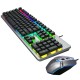 KM410 Wired Mechanical Keyboard & Mouse Set 1400DPI Mouse 104 Keys Keyboard Suspension Keycaps 3D Rubber Roller RGB Backlight Gaming Keyboard Mouse Combo