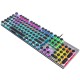 F2016 Wired Mechanical Keyboard 104 Keys Punk Plating Suspension Translucent Character Round Keycaps Blue Switch Gaming Keyboard