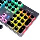 F2016 Wired Mechanical Keyboard 104 Keys Punk Plating Suspension Translucent Character Round Keycaps Blue Switch Gaming Keyboard