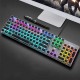 F2016 Wired Mechanical Keyboard 104 Keys Punk Plating Suspension Translucent Character Round Keycaps Blue Switch Gaming Keyboard