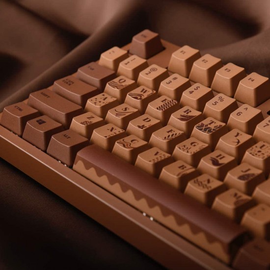 Chocolate Cubes Mechanical Keyboard Wired 104 Keys PBT Keycaps Keyboard with MX Switch