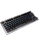 K727 87 Keys USB Wired Mixed Backlit Mechanical Gaming Keyboard Blue Switch Black Switch