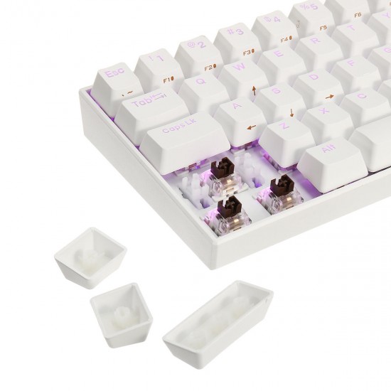 60% Mechanical Keyboard bluetooth 5.0 Type-C Outemu Switch PBT Double Shot Keycap RGB White Case Gaming Keyboard