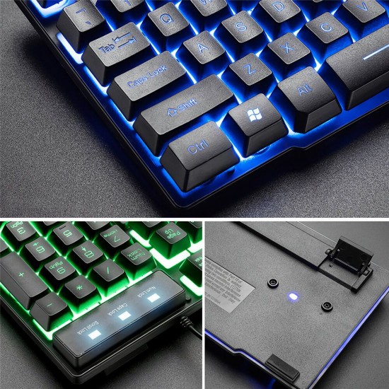 T11 Wired Mechanical Keyboard Game Mouse Rainbow RGB Backlight Keypad for Computer PC Laptop