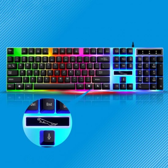 G21B 104 Key USB Wired Gaming Keyboard and Mouse Set RGB Backlight for Laptop Computer PC