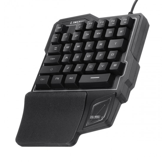 GK103 35 Keys LED Backlight Wired Single Hand Gaming Keyboard with Ergonomic Support Mechanical Feeling For PUBG and LOL Game GK103 35 Keys LED Backlight Wired Single Hand Gaming Keyboard with Ergonomic Support Mechanical Feeling For PUBG and LOL Game