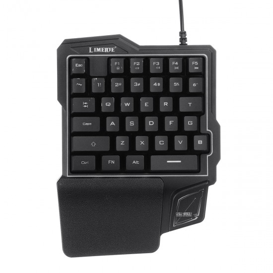 GK103 35 Keys LED Backlight Wired Single Hand Gaming Keyboard with Ergonomic Support Mechanical Feeling For PUBG and LOL Game