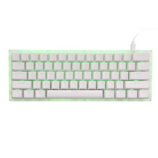 K61 61 Keys Mechanical Gaming Keyboard Hot Swappable Type-C 3.1 Wired USB Translucent Glass Base Gateron Switch ABS Two-color Keycap RGB Gaming Keyboard
