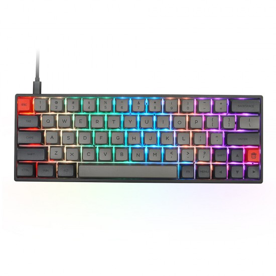 Customized SK64S 64 Keys Mechanical Gaming Keyboard bluetooth 5.1 Type-C Dual Mode RGB Backlight PBT Keycaps Gateron Optical Switch Keyboard