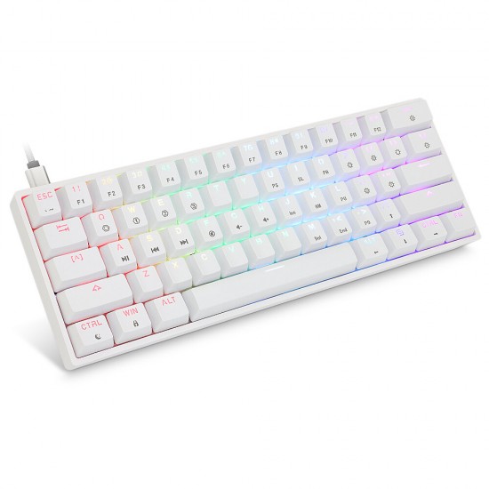 GK61 61 Keys Mechanical Gaming Keyboard Hot Swappable Gateron Optical Switch RGB Type-C Programmable 60% Layout Gaming Keyboard