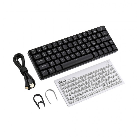 GK64 64 Key Gateron Switch Hot Swappable CIY Switch RGB Backlit Mechanical Gaming Keyboard