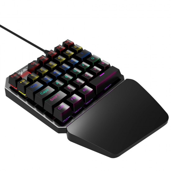 J100 35 keys One-handed Gaming Keyboard Mini USB Wired RGB Backlight Single Hand Keypad for PC Gamer J100 35 keys One-handed Gaming Keyboard Mini USB Wired RGB Backlight Single Hand Keypad for PC Gamer