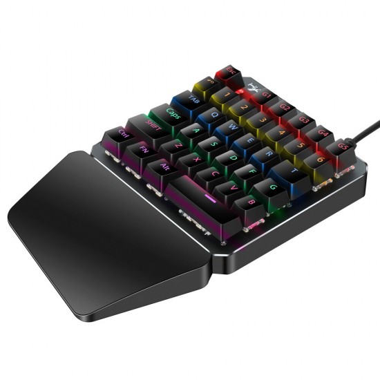 J100 35 keys One-handed Gaming Keyboard Mini USB Wired RGB Backlight Single Hand Keypad for PC Gamer