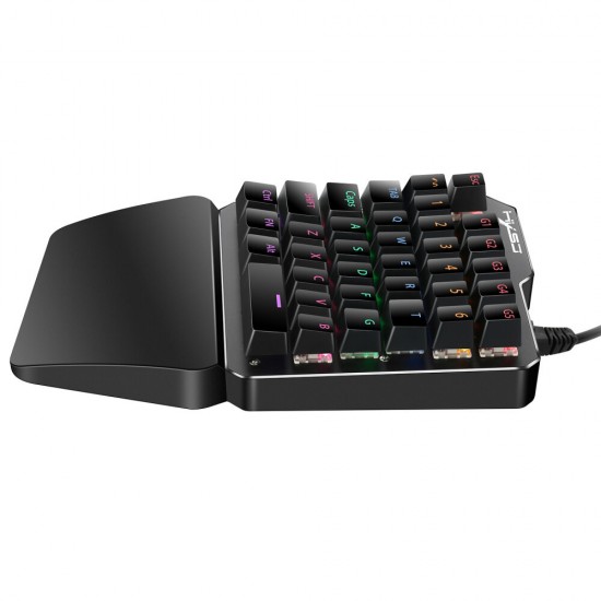 J100 35 keys One-handed Gaming Keyboard Mini USB Wired RGB Backlight Single Hand Keypad for PC Gamer