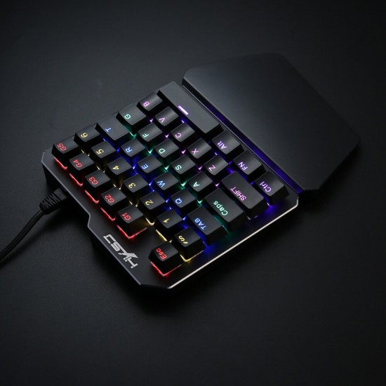 J100 35 keys One-handed Gaming Keyboard Mini USB Wired RGB Backlight Single Hand Keypad for PC Gamer J100 35 keys One-handed Gaming Keyboard Mini USB Wired RGB Backlight Single Hand Keypad for PC Gamer