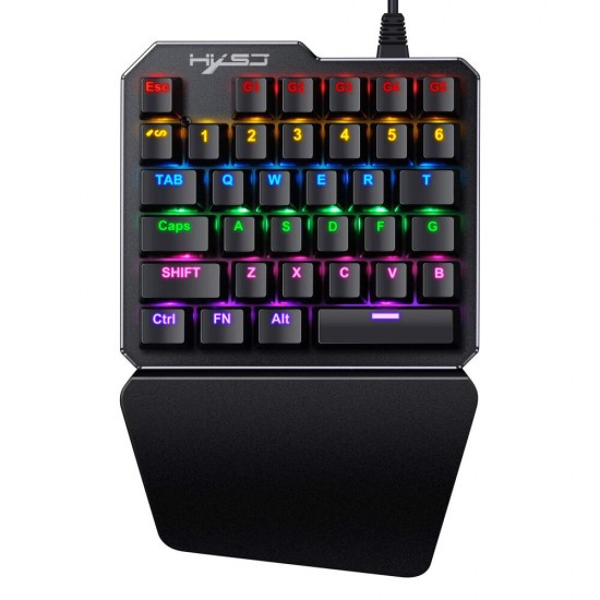 J100 35 keys One-handed Gaming Keyboard Mini USB Wired RGB Backlight Single Hand Keypad for PC Gamer