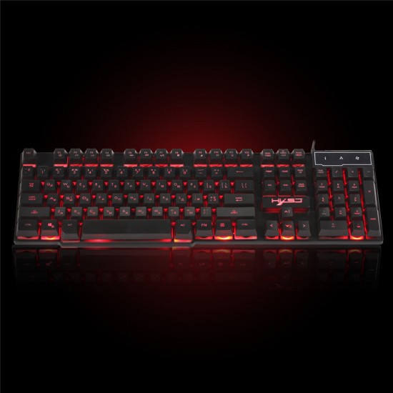 R8 Wired Russian Gaming Keyboard 104 Keys 3 Colors LED Backlight Keyboard for Computer Laptop PC Gamer