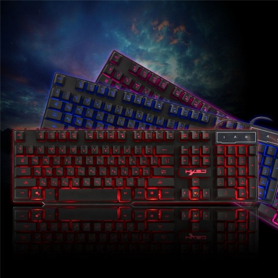 R8 Wired Russian Gaming Keyboard 104 Keys 3 Colors LED Backlight Keyboard for Computer Laptop PC Gamer