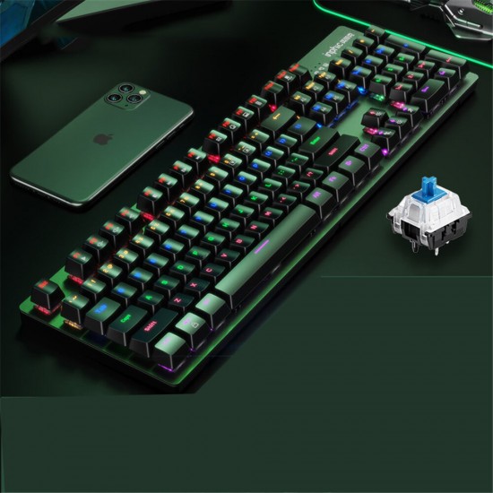 V910 Wired Gaming Keyboard Mouse Set Mechanical Black Switch Blue Switch Keyboard Luminous RGB Keyboard Mouse Set