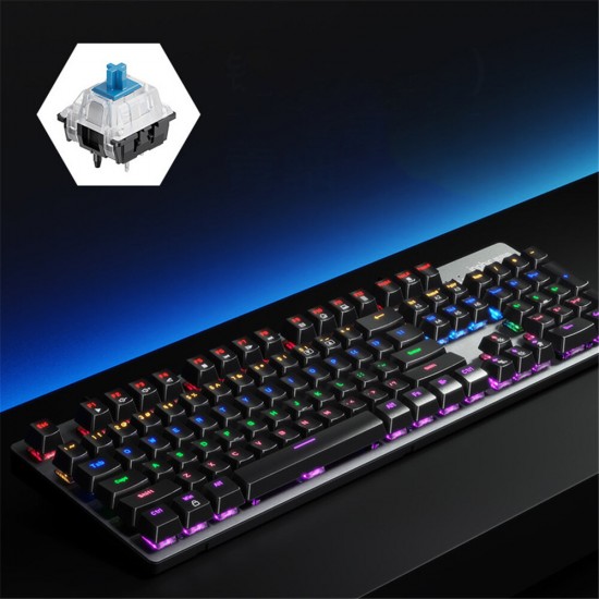 V910 Wired Gaming Keyboard Mouse Set Mechanical Black Switch Blue Switch Keyboard Luminous RGB Keyboard Mouse Set