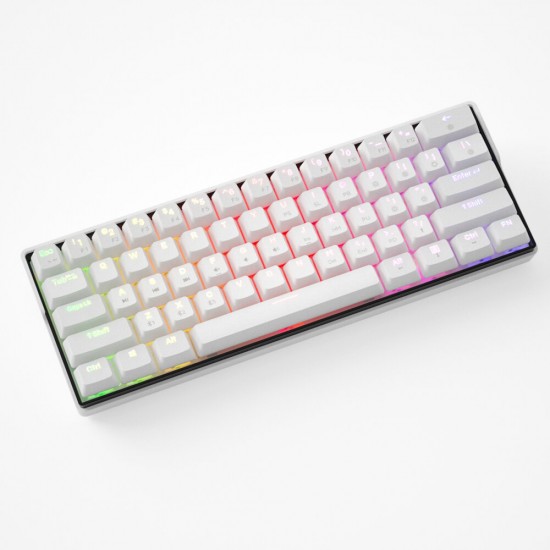 VE SnowFox 61 Keys Mechanical Gaming Keyboard 60% bluetooth 5.1 Type-C Dual Mode PBT Keycap Gateron Axis Switch Hotswappable Switches RGB Backlight Keyboard with Full Keys Programmable