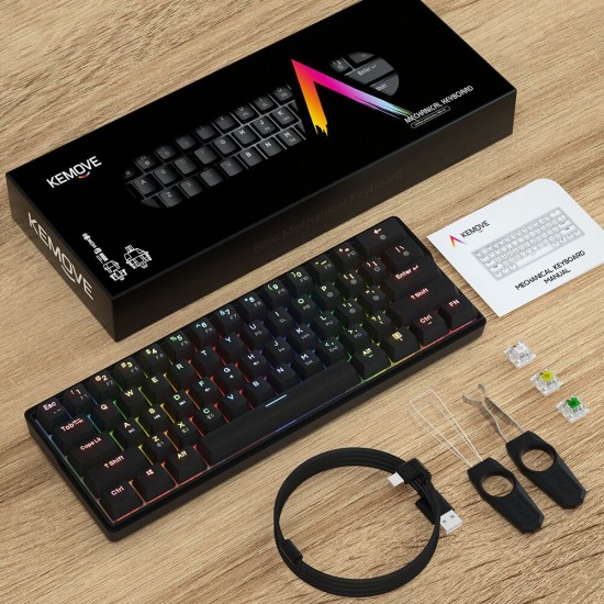 VE SnowFox 61 Keys Mechanical Gaming Keyboard 60% bluetooth 5.1 Type-C Dual Mode PBT Keycap Gateron Axis Switch Hotswappable Switches RGB Backlight Keyboard with Full Keys Programmable VE SnowFox 61 Keys Mechanical Gaming Keyboard 60% bluetooth 5.1 Type-C Dual Mode PBT Keycap Gateron Axis Switch Hotswappable Switches RGB Backlight Keyboard with Full Keys Programmable