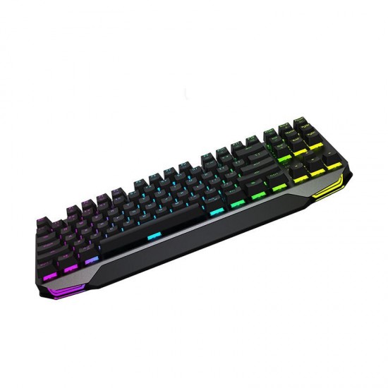 K7 Wired/Wireless bluetooth Dual Modes 87 Keys Mechanical Gaming Keyboard with Blue/Black Switch RGB Back Light for Windows/Android/iOS/Mac OS