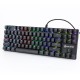 1506 87 Keys USB Wired Keyboard Blue Switch RGB Backlight Mechanical Gaming Keyboard