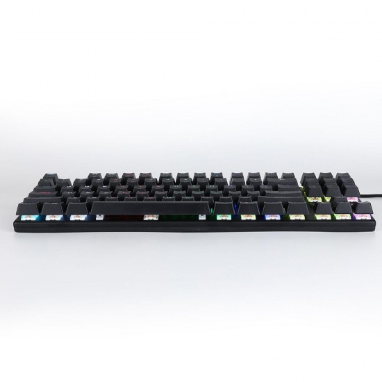 1506 87 Keys USB Wired Keyboard Blue Switch RGB Backlight Mechanical Gaming Keyboard