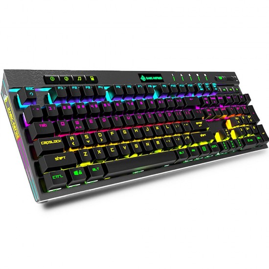 MK12 104 Keys USB Wired Blue Switch RGB Backlit with Hand Rest Mechanical Gaming Keyboard