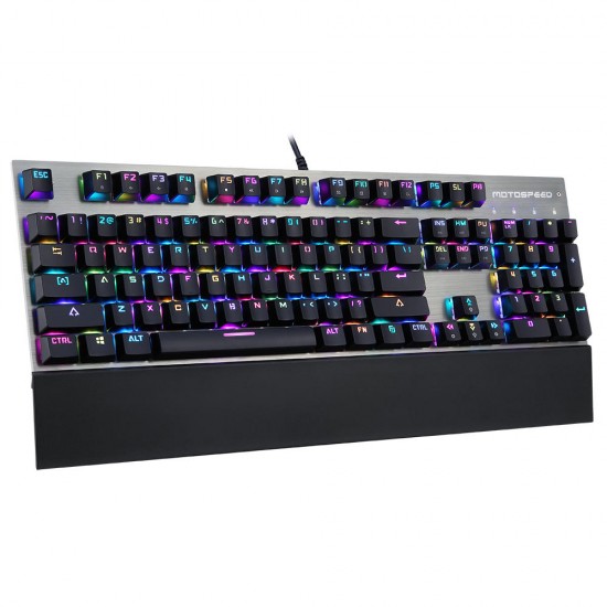 CK108 104 Keys Blue Switch RGB Backlit Mechanical Gaming Wired Keyboard