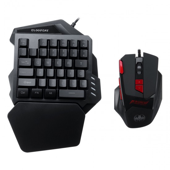 One-handed Keyboard Mouse Mouse Pad Wired Gaming Keypad Desktop RGB Keyboard Mouse Mat