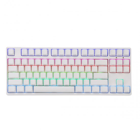 PLUS2 87 Key USB Wired RGB Backlit Gateron Switch PBT Double Shot Keycaps Mechanical Gaming Keyboard for E-sport office PC Laptop