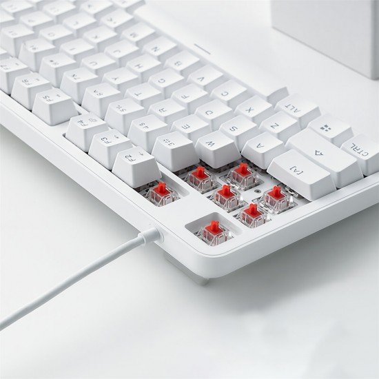 MT710 104 Keys Wired Mechanical Keyboard White Backlight Mechanical Switch Computer Gaming Keyboard for Mac Windows