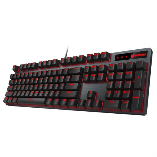 V580 104 Key USB Wired Optical Switch Red Light Mechanical Gaming Keyboard