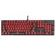 K551 104 Keys USB Wired Blue Switch ABS Keycaps Red Backlight Non-Slip Ergonomic Mechanical Gaming Keyboard for PC Laptop