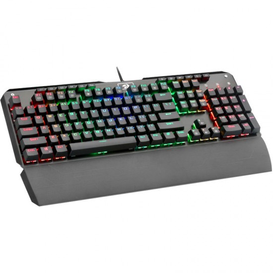 K555 104 Keys USB Wired Blue Switch RGB Backlight Mechanical Gaming Keyboard with Wrist Pad for PC Laptop K555 104 Keys USB Wired Blue Switch RGB Backlight Mechanical Gaming Keyboard with Wrist Pad for PC Laptop