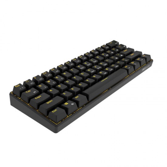 RK61 bluetooth Wired Dual Mode 60% Golden / Ice Blue Backlit Mechanical Gaming Keyboard